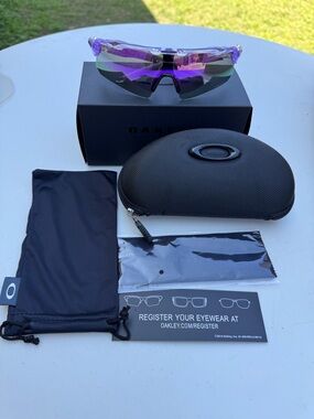 Oakley Purple Iridium Wrap Sunglasses with Black Case